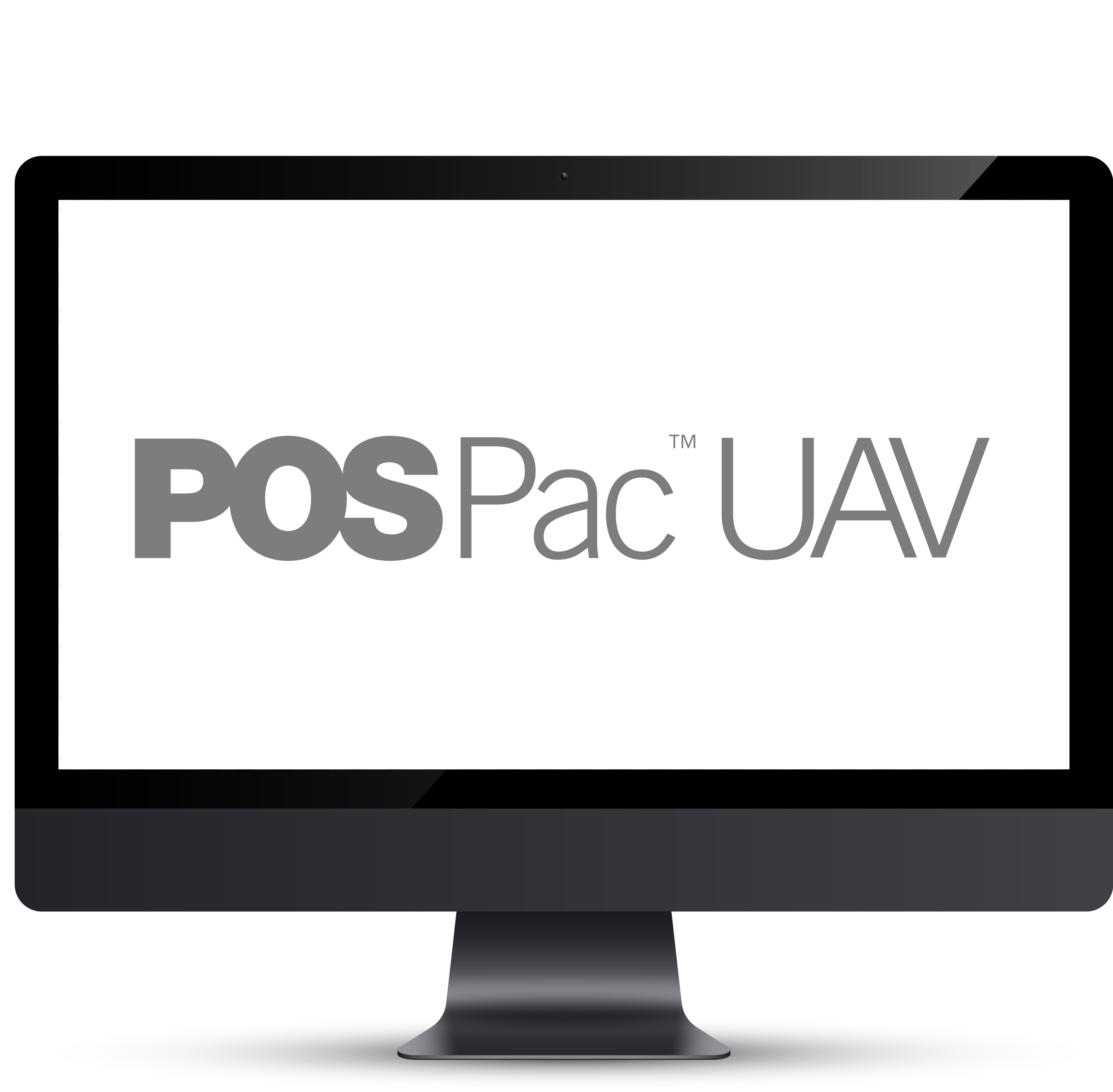 POSPac UAV logo displayed on a computer screen.